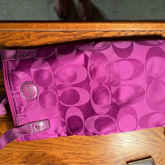 Coach Pink Tote with Signature Monogram - Picture 7 of 7